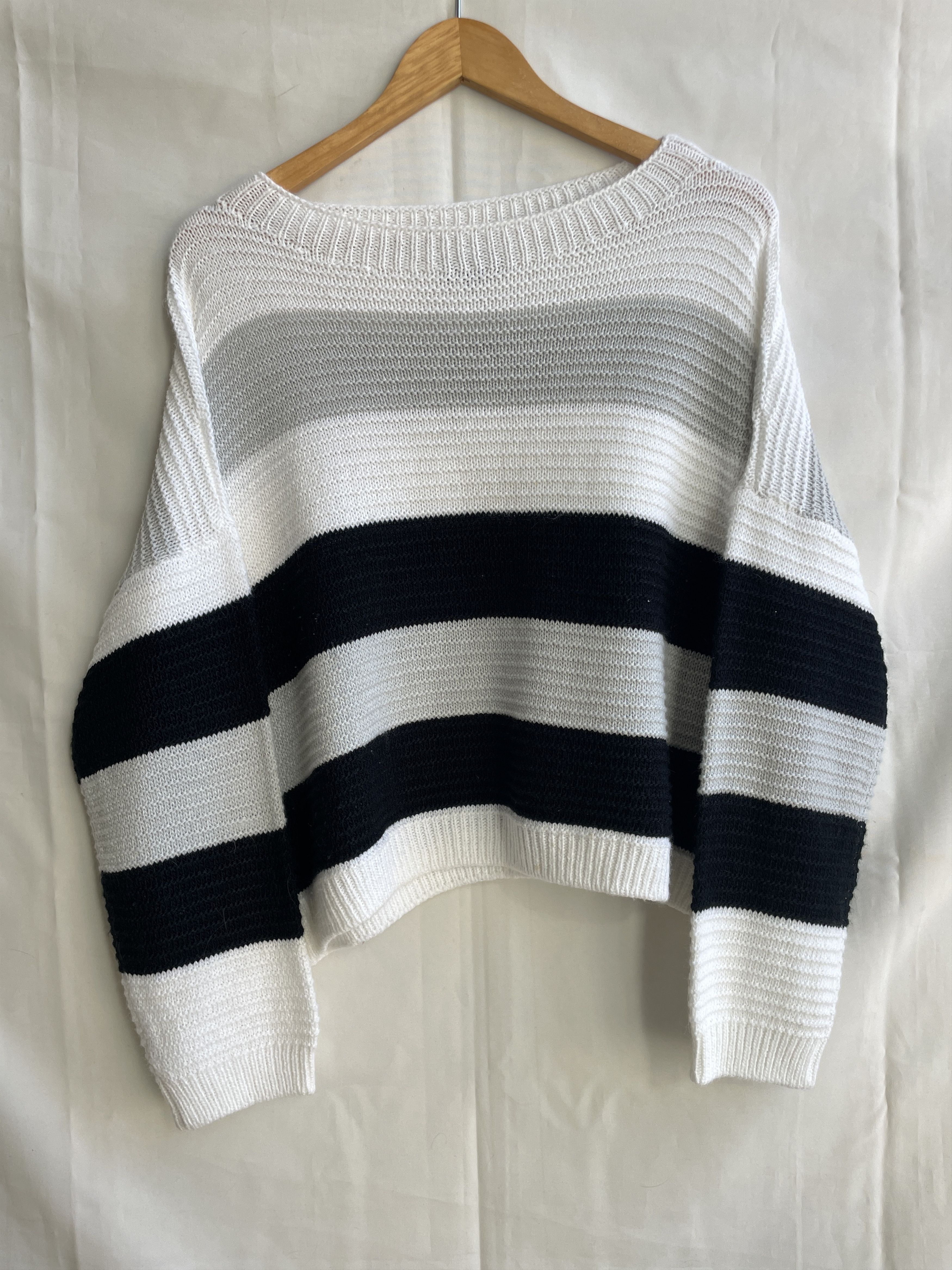 Ann Demeulemeester Ann Demeulemeester Wool Mohair Wide Stripe Cropped Sweater Size M / US 6-8 / IT 42-44 - 1 Thumbnail