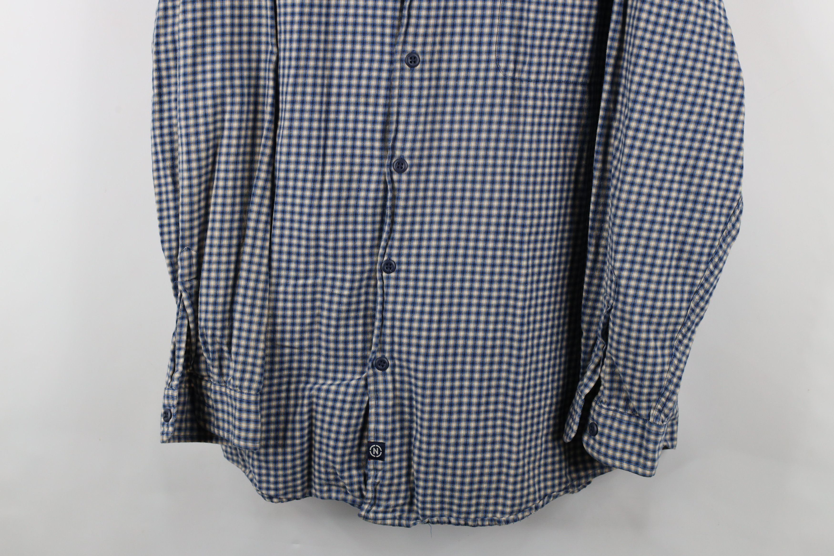 Nautica × Vintage Vintage 90s Nautica Flannel Collared Button Shirt Plaid Size US XL / EU 56 / 4 - 3 Thumbnail