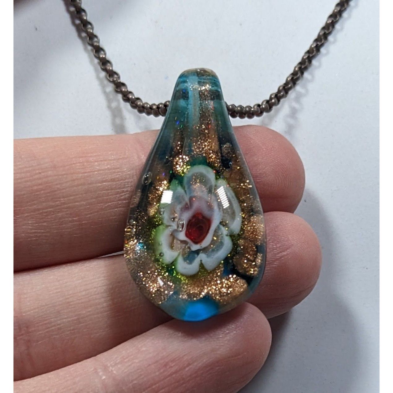 Other Floral Cottagecore Handblown Glass Pendant Necklace Size ONE SIZE - 6 Thumbnail