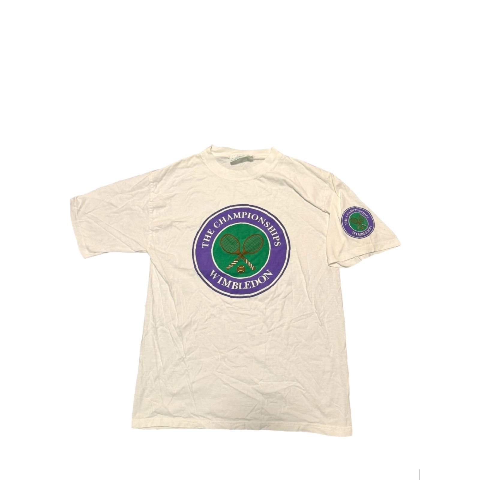 Vintage VINTAGE Wimbledon The Championships Tennis T-Shirt M White Logo 90s Preppy Mens Size US M / EU 48-50 / 2 - 7 Thumbnail