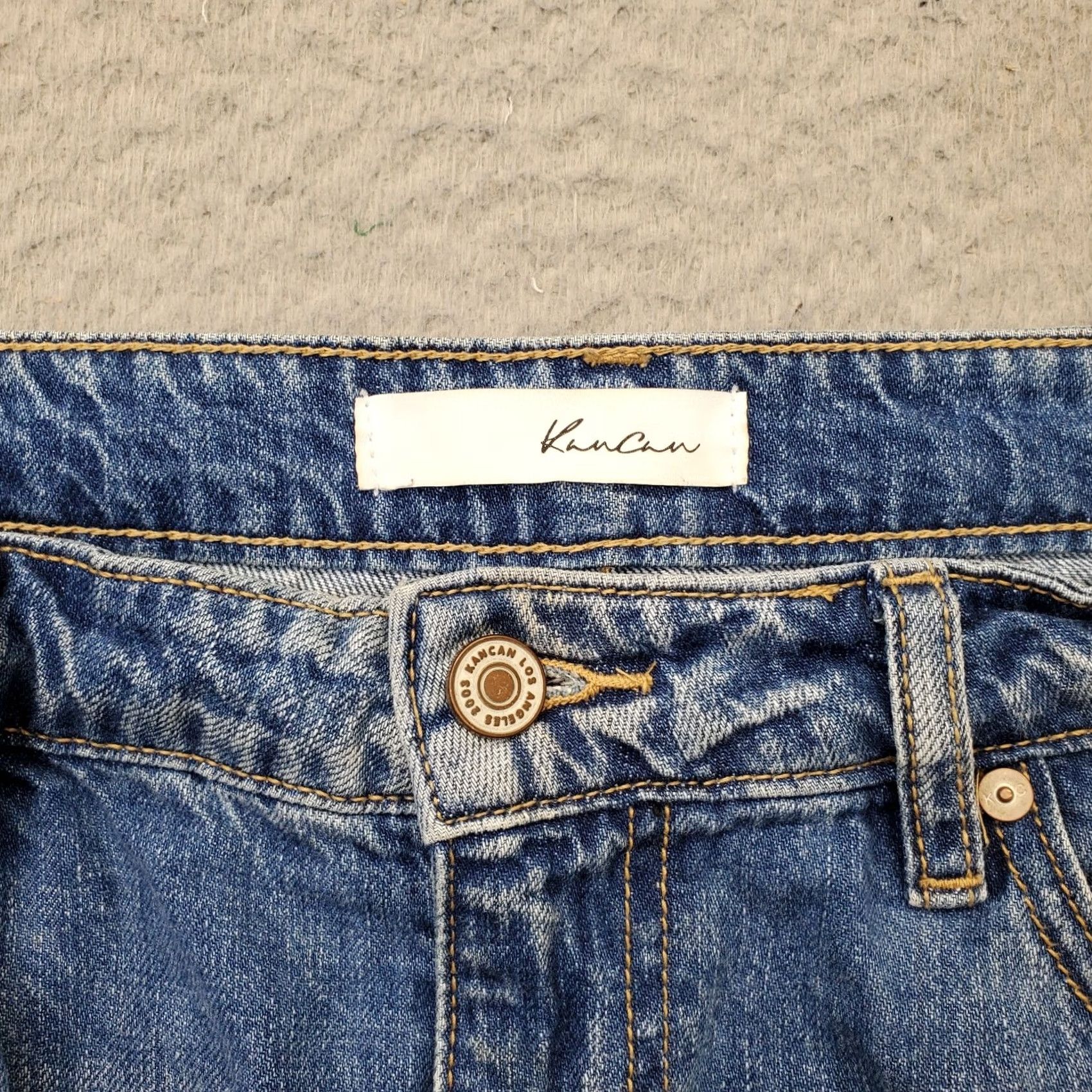 Vintage KanCan Womens Jeans 11 Distressed Skinny Blue Denim 29.5 Inseam Regular 33.5 Waist 5-Pocket Style Stretch Fashion Mens Womens Boys Girls Size 32" / US 10 / IT 46 - 7 Thumbnail