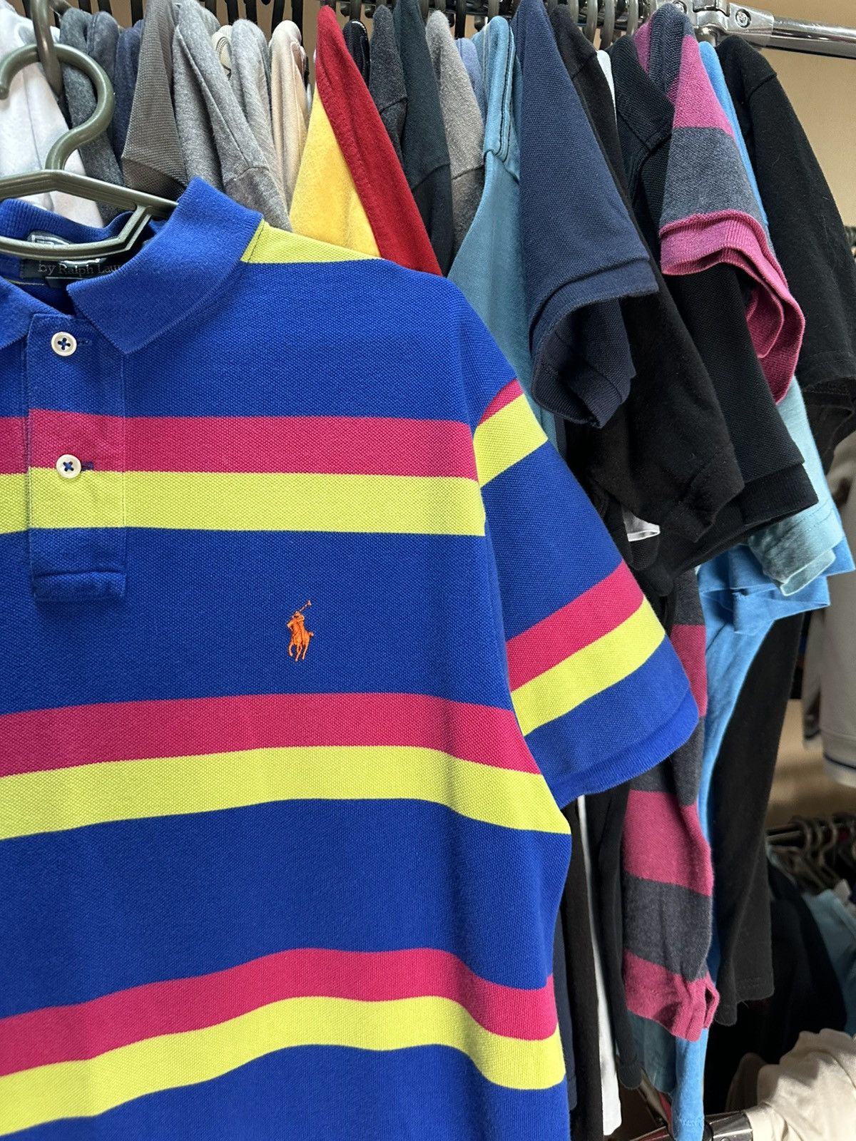 Polo Ralph Lauren 📸Men's Vintage Polo T-Shirt Polo Ralph Lauren Striped Pony📸 Size US L / EU 52-54 / 3 - 3 Thumbnail