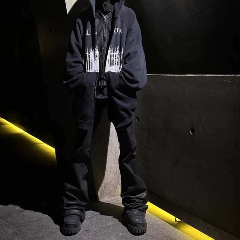 Japanese Brand Streetwear Wax Leather Stretch Hombre Baggy Flare Pants Size US 34 / EU 50 - 6 Thumbnail