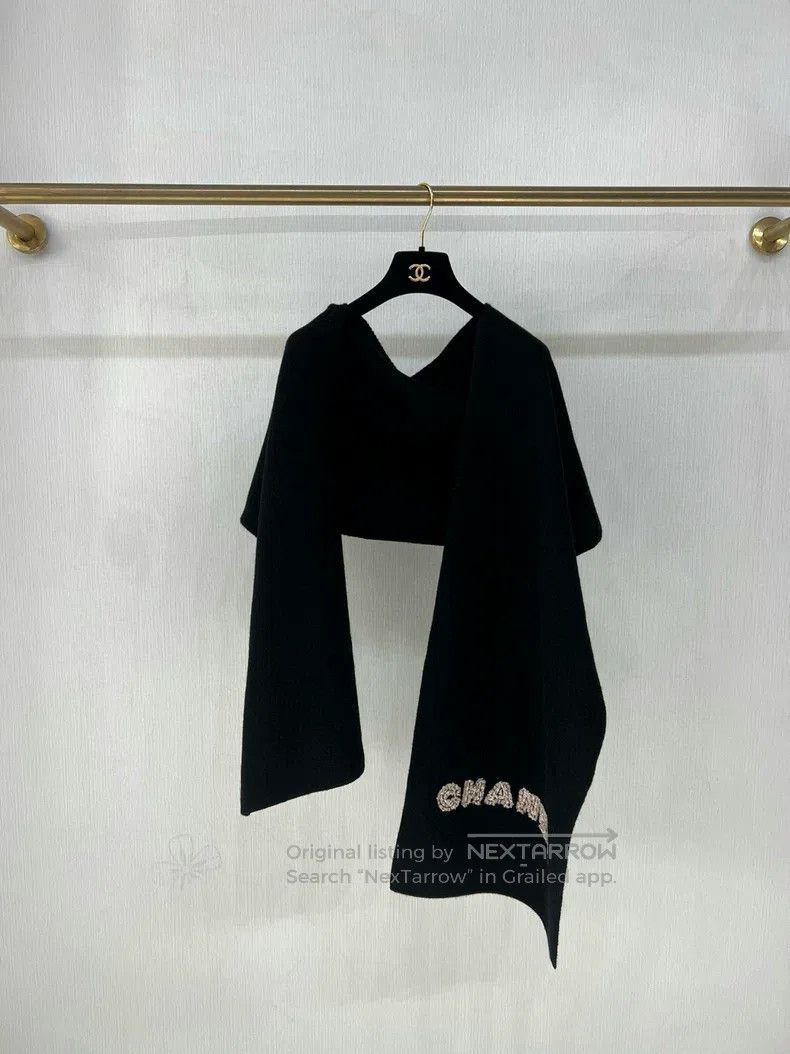 Chanel Chanel Tweed logo full-stitched letter scarf Size ONE SIZE - 5 Thumbnail