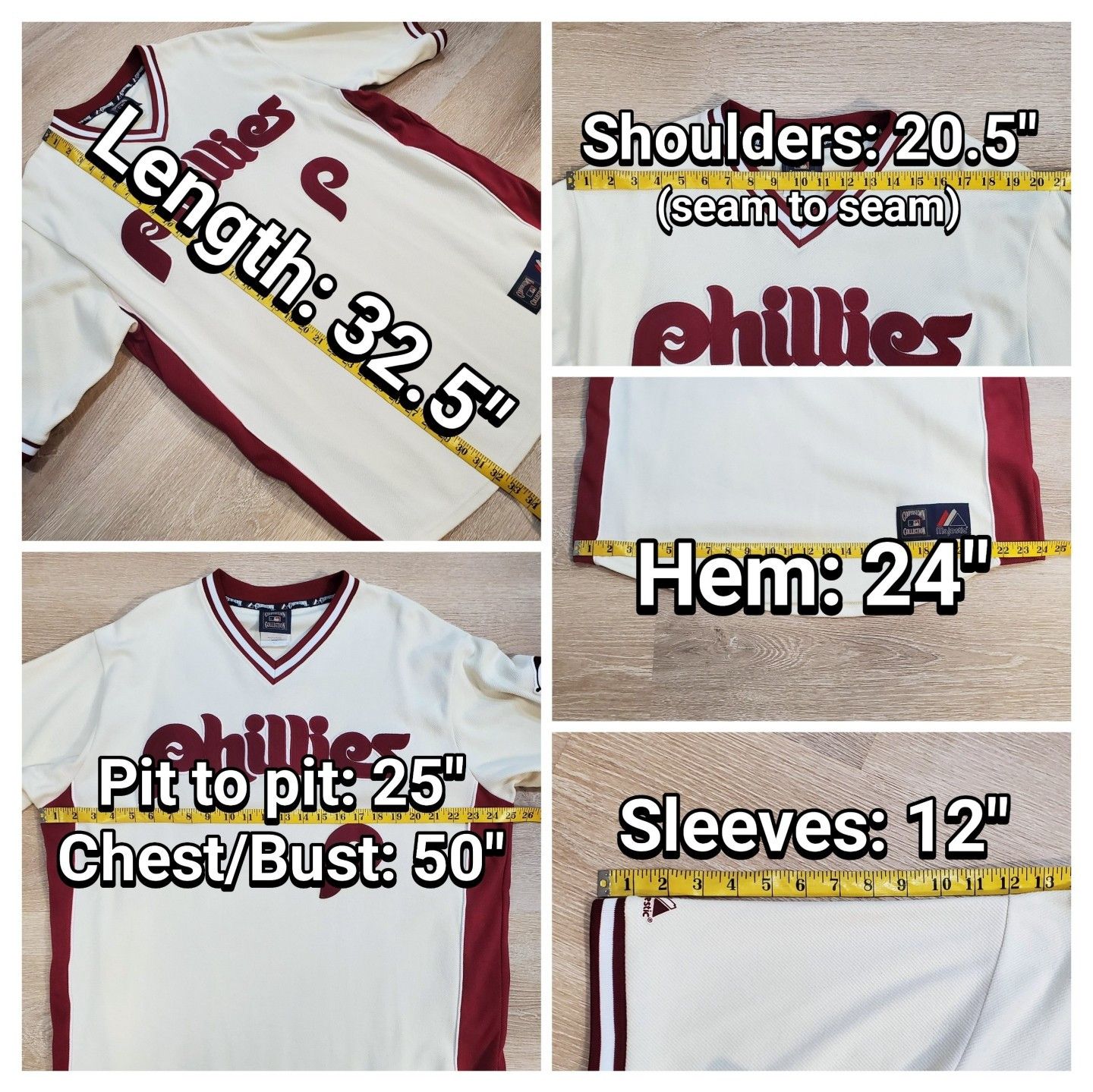 Cooperstown Collection × Majestic × Vintage Vintage Philadelphia Phillies Majestic Cooperstown Jersey Size US L / EU 52-54 / 3 - 12 Thumbnail