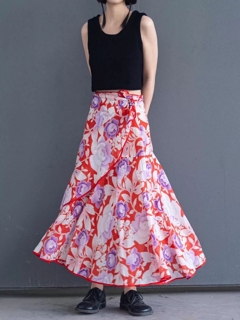 Kenzo KENZO sizeM Floral flowers wrap around the skirt vintage Size 25" / US 0 / IT 36 - 4 Thumbnail