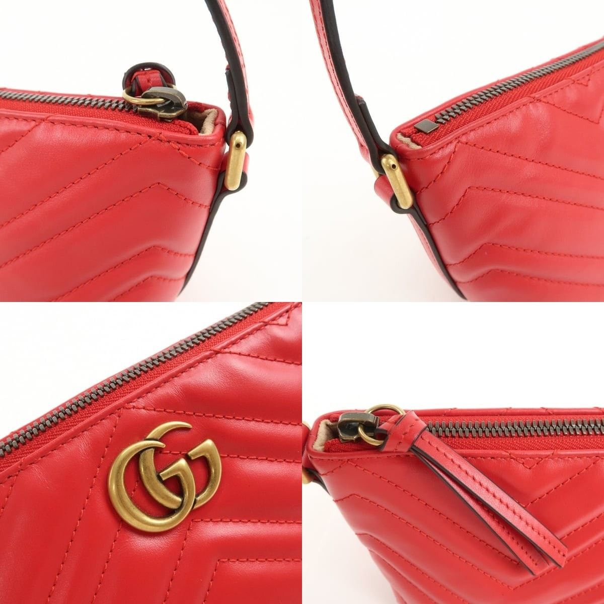Gucci Gucci GG Marmont Matelasse Leather Shoulder Bag Red Size ONE SIZE - 6 Thumbnail