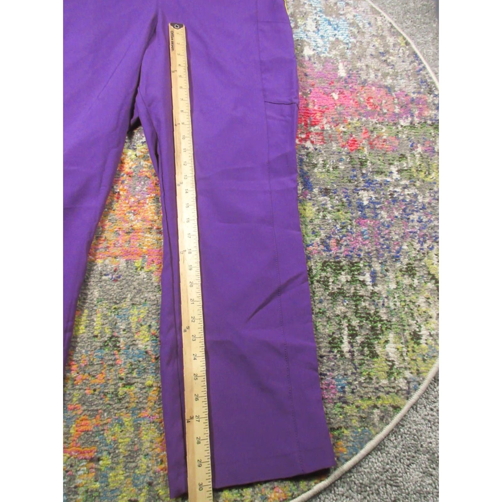 Vintage WonderWink Scrub Pants Adult XL Petite Purple Eggplant 30 Inseam Unisex Cotton Blend NWT NWT Size US 36 / EU 52 - 5 Thumbnail