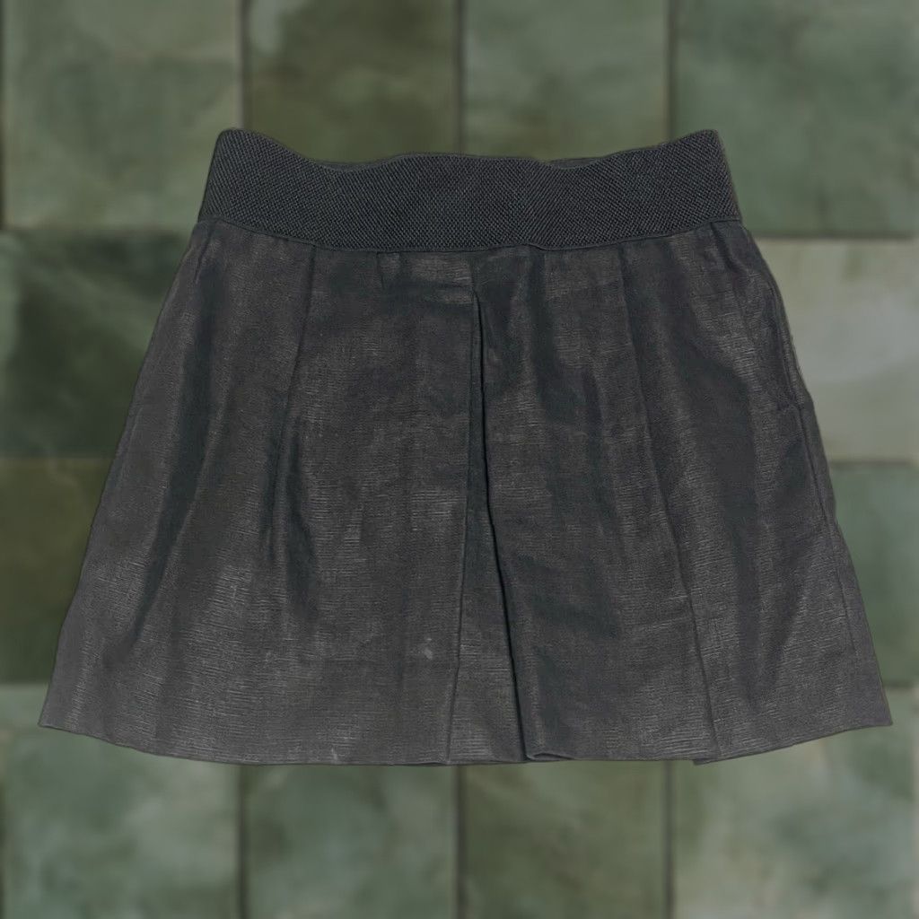 Veronica Beard Veronica Beard Black 100% Linen Black Mini Skirt Size 4 Made In USA Women Size 27" / US 4 / IT 40 - 1 Thumbnail