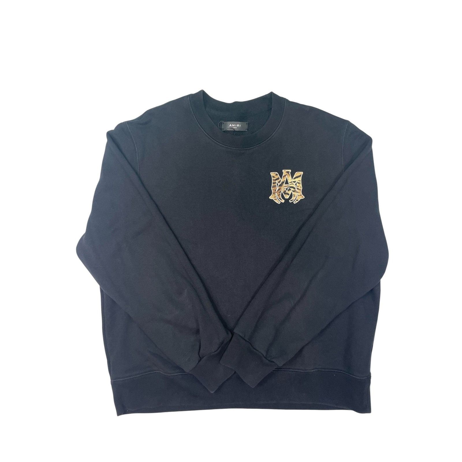 Amiri Amiri MA Logo Cheetah Black Crewneck Size L / US 10 / IT 46 - 1 Thumbnail