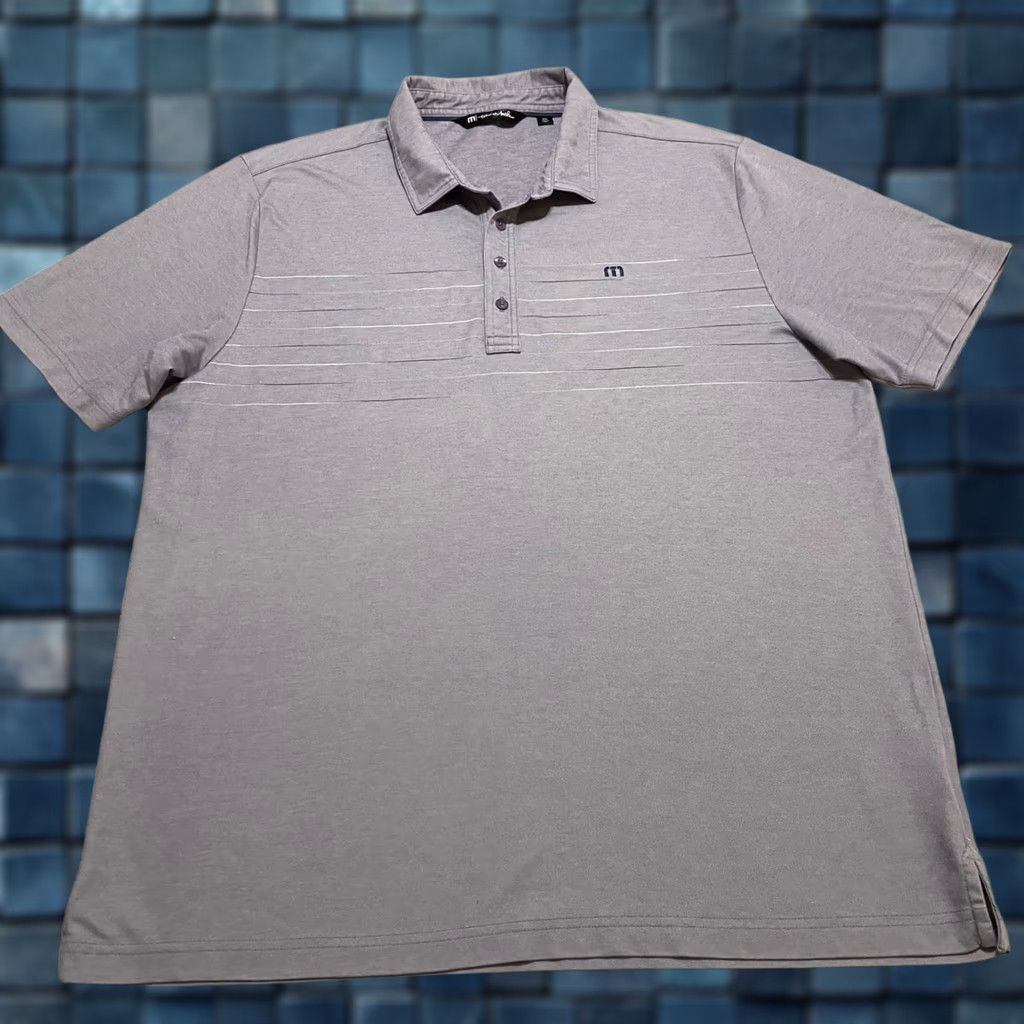 TravisMathew Travis Mathew Mens Polo Golf Shirt Solid Gray Short Sleeve 2XL Casual Logo Athletic Outdoor Size US XXL / EU 58 / 5 - 1 Thumbnail