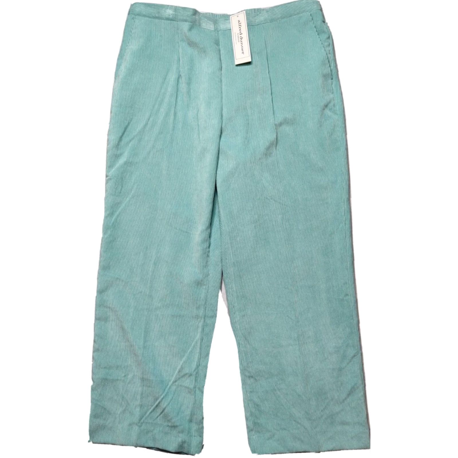 Vintage Alfred Dunner St Moritz Women Plus 16W Seafoam Corduroy Pants NEW Pull On Size 38" / US 16 / IT 52 - 2 Thumbnail