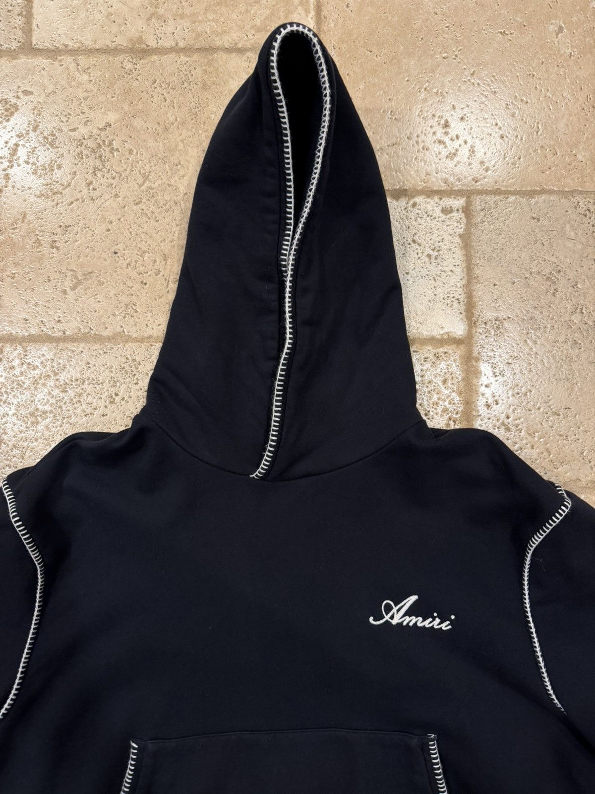 Amiri Amiri Chain Stitch Embroidered Logo Black Pullover Hoodie Size US XXL / EU 58 / 5 - 6 Thumbnail