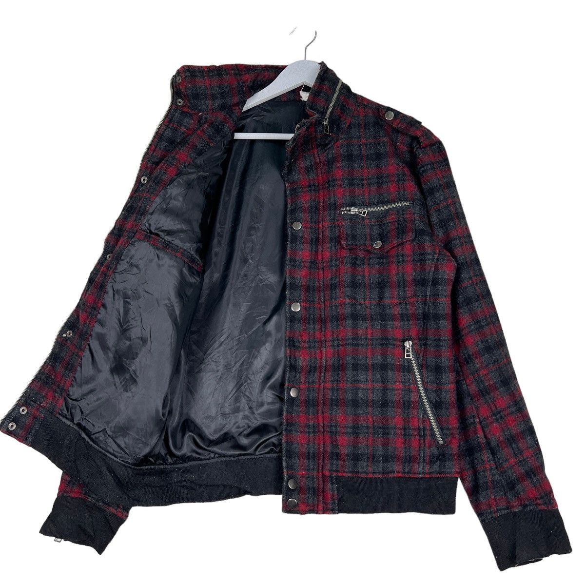 Japanese Brand 🔥 SEMANTIC DESIGN WOOL PLAID ZIPPER JACKET Size US M / EU 48-50 / 2 - 9 Thumbnail