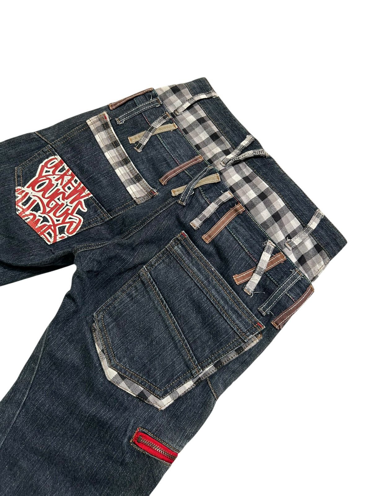 Japanese Brand × Kapital × Vintage Double Waist Japanese Punk Style Denim Jeans Size US 28 / EU 44 - 2 Thumbnail