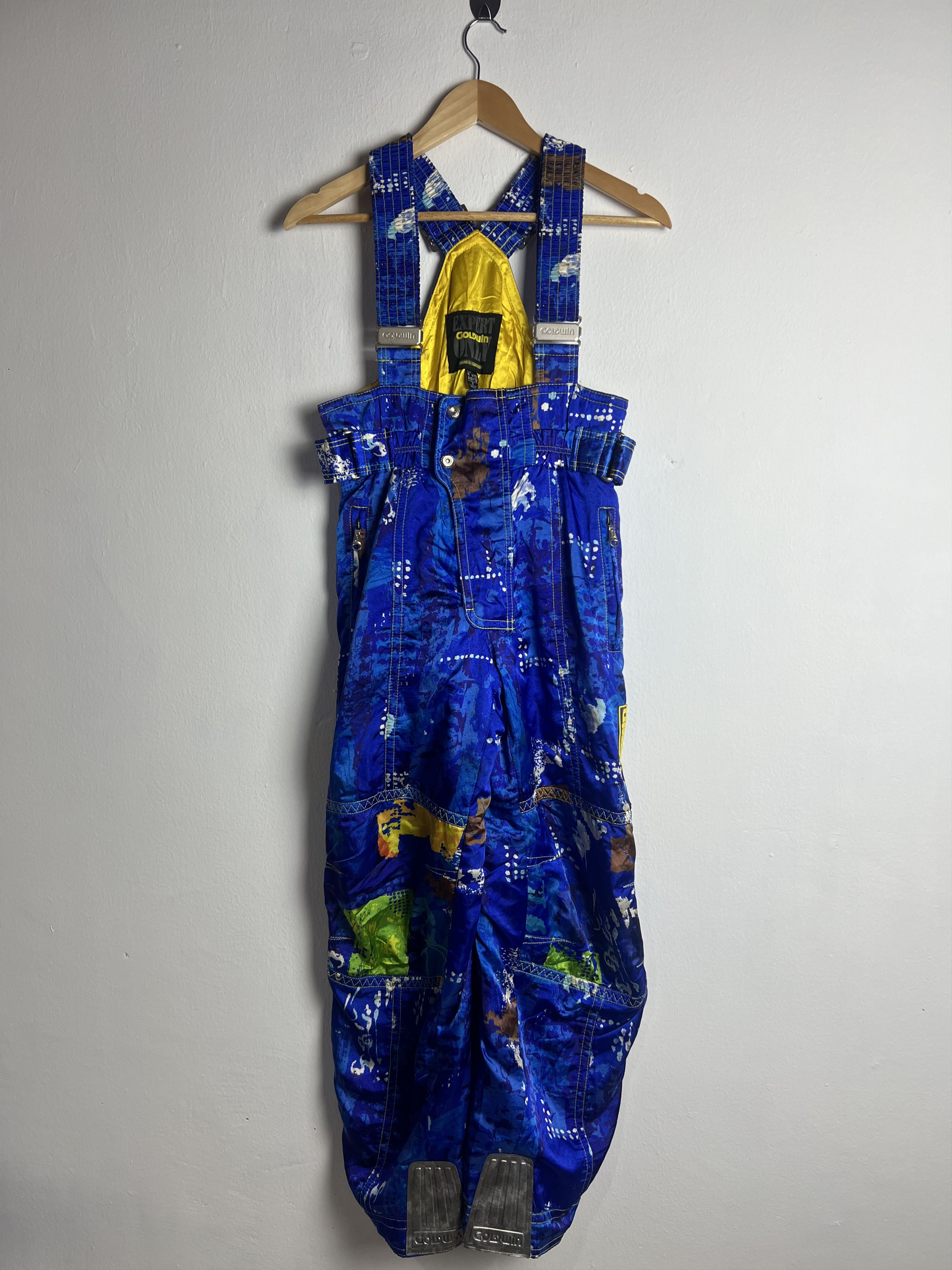 Goldwin Vintage Goldwin Blue Abstract Ski Bib Jumpsuit Size US 30 / EU 46 - 1 Thumbnail