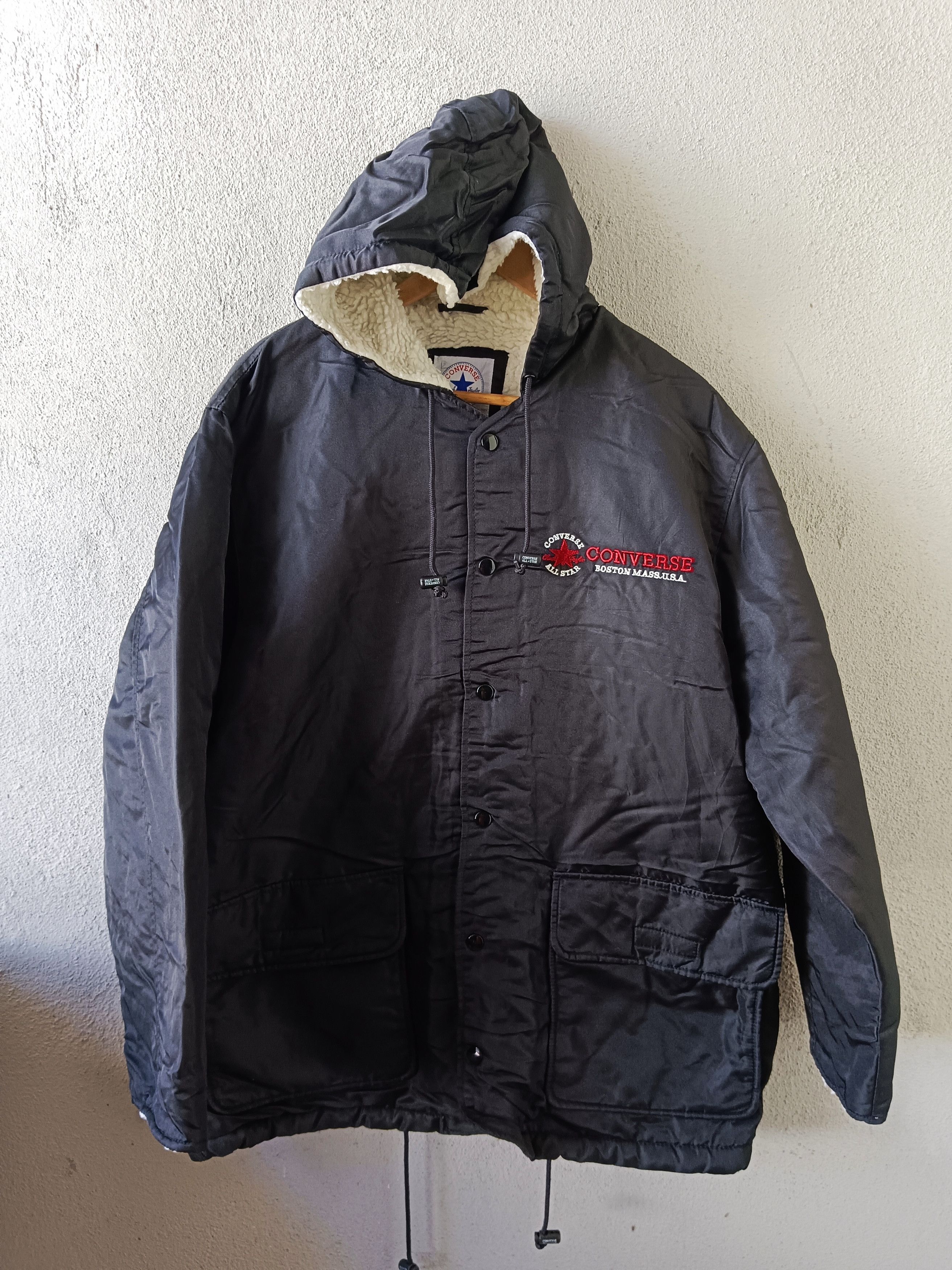 Converse Converse Vintage Parka Jacket Hooded Zipper Button Medium Size US M / EU 48-50 / 2 - 2 Thumbnail