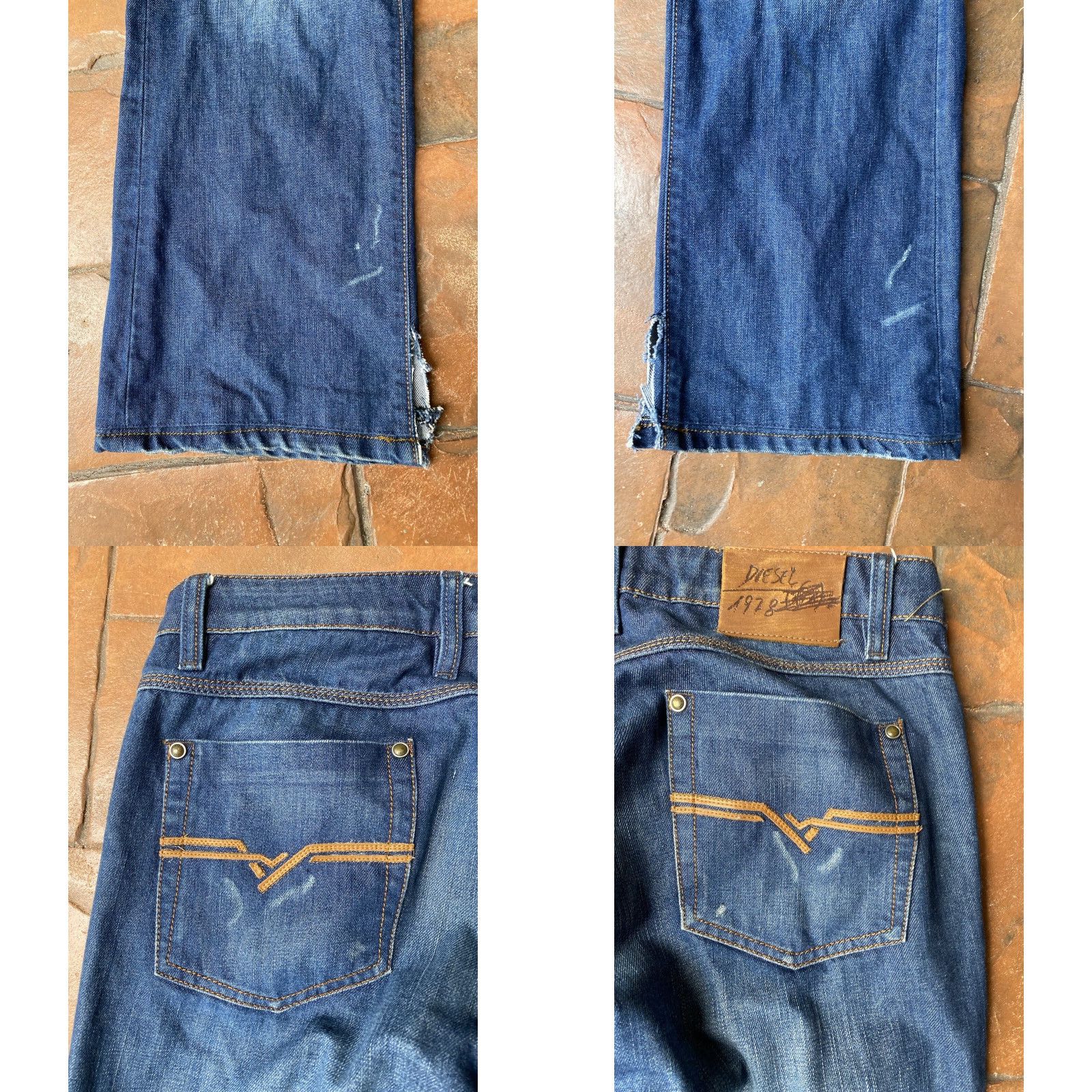Diesel Diesel Jeans Bootcut Button-Fly Dark Wash Denim 36 Mens Blue Distressed Italy 5-Pocket Design Size US 36 / EU 52 - 8 Thumbnail