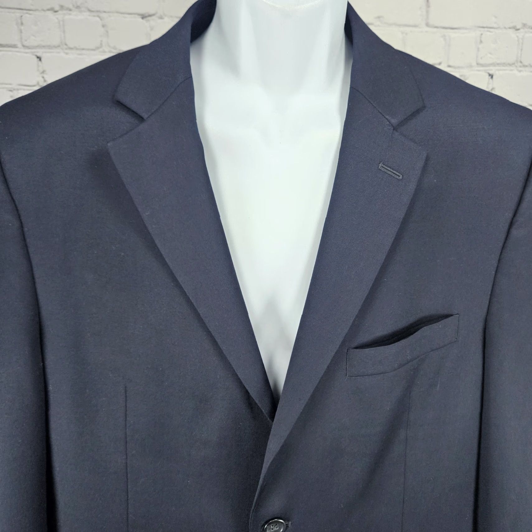 Pronto Uomo VINTAGE Pronto Uomo Blazer Sport Coat Navy 100% Wool 2 Button Double Vented Notch 42L Mens Jacket Men Size 42R - 7 Thumbnail