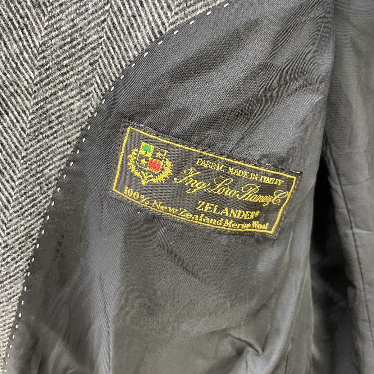 Autumn Cashmere 💥Vintage Loro Piana Herringbone Long Coat Jacket Size US L / EU 52-54 / 3 - 9 Thumbnail