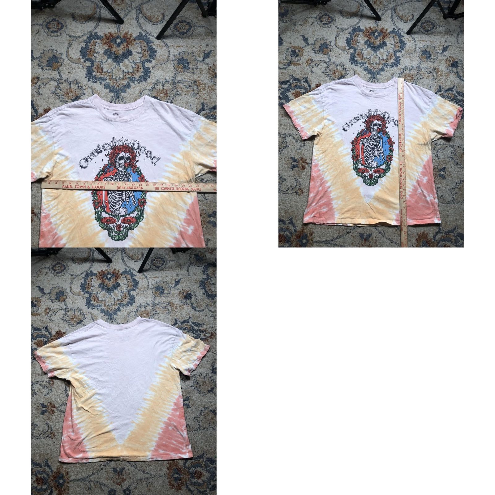 Vintage Grateful Dead Shirt Mens Large Tie Dye Skeleton Roses Graphic Band Rock Tee Size US L / EU 52-54 / 3 - 8 Thumbnail