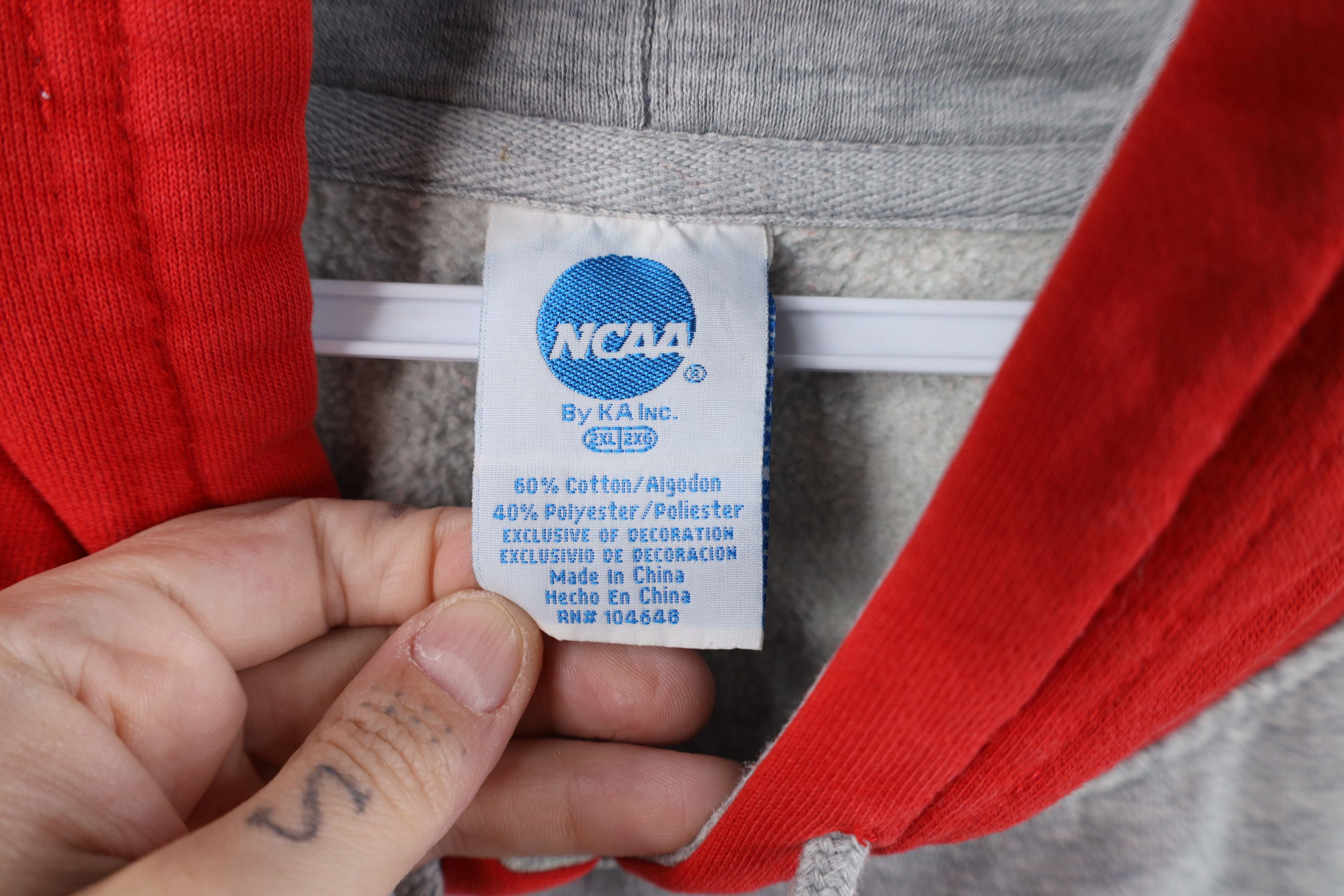 Vintage Vintage 90s Y2K Spell Out Ohio State University Hoodie Gray Size US XXL / EU 58 / 5 - 6 Thumbnail