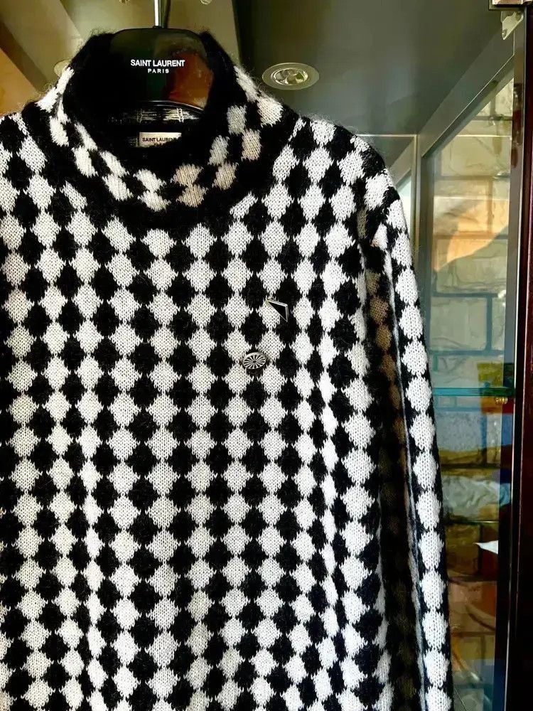 Saint Laurent Paris Saint Laurent Paris 21AW Runway Mohair Check Board Knitwear Size US XL / EU 56 / 4 - 1 Thumbnail