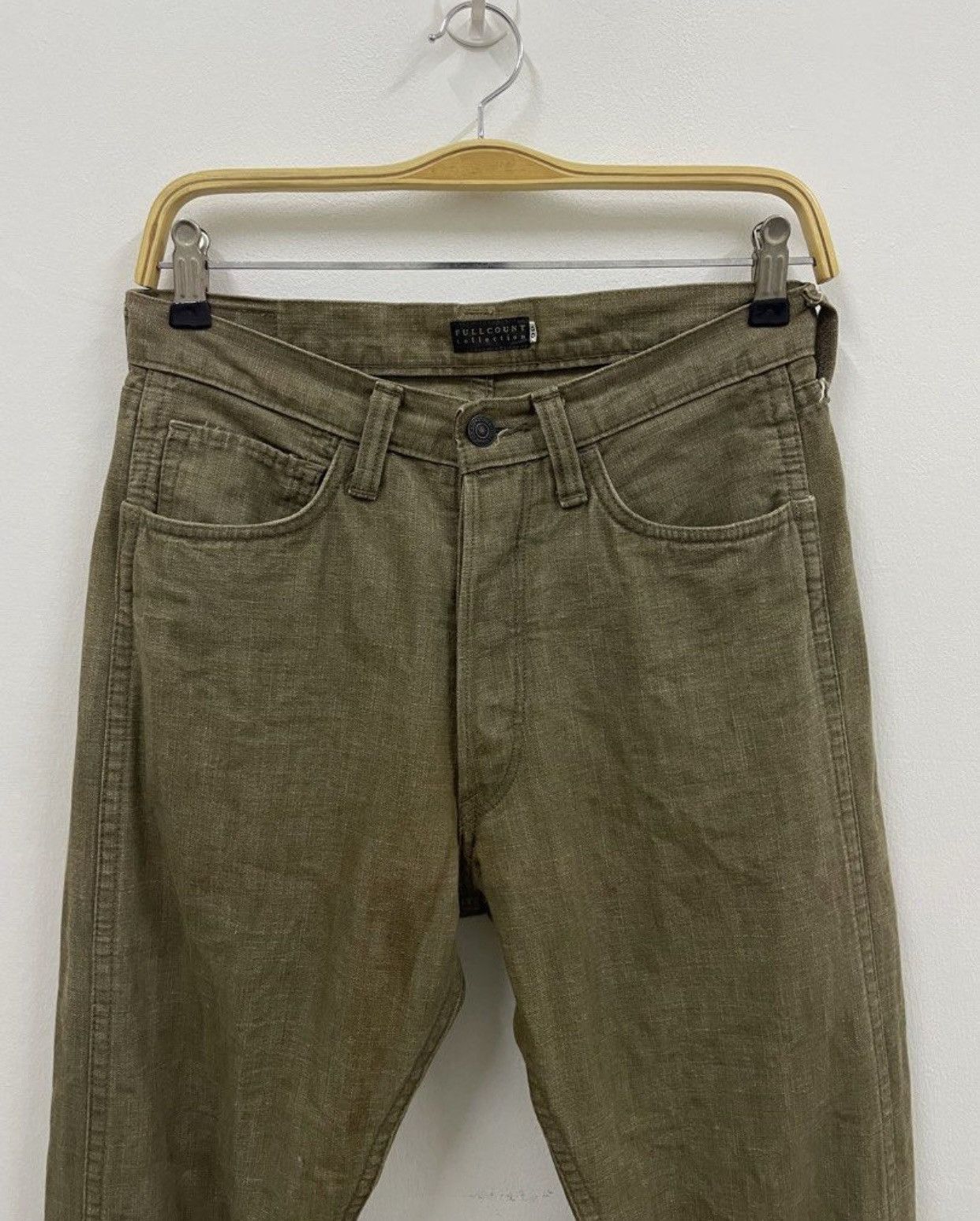 Full Count & Co. × Warehouse FIRE 🔥 FULLCOUNT COLLECTION GREEN OLIVE Size US 29 - 3 Thumbnail