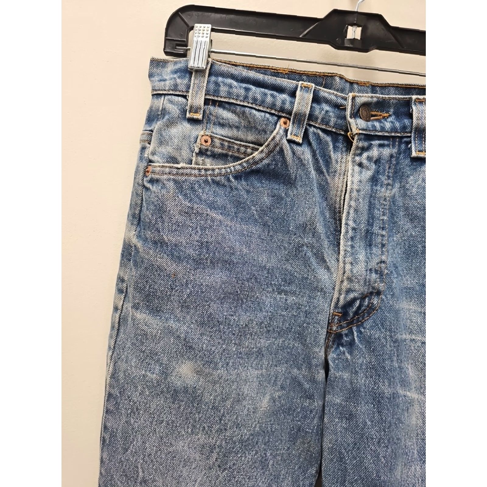 Levi's VINTAGE Levi's Orange Tab DISTRESSED WORN IN Jeans 32x33 80s Levi's 500 Series Men Regular Blue Denim Jeans Size US 32 / EU 48 - 2 Thumbnail