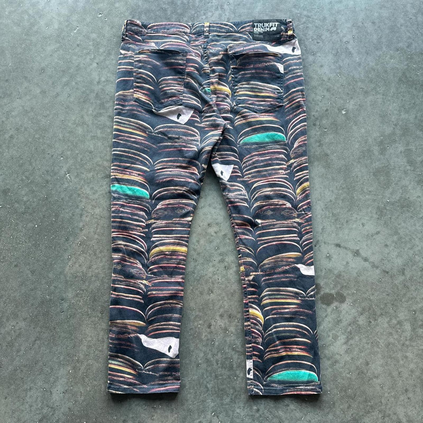Other Trukfit Lil Wayne Skateboarders All Over Print Denim Jeans Size US 40 / EU 56 - 2 Thumbnail