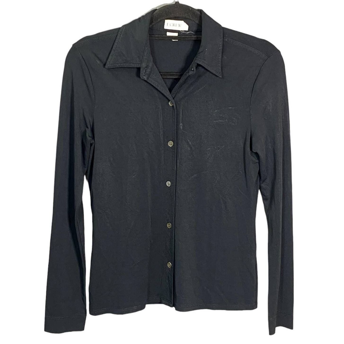 J.Crew J. Crew Women's Black Long Sleeve Button-Up Dress Blouse Siz Size S / US 4 / IT 40 - 1 Thumbnail