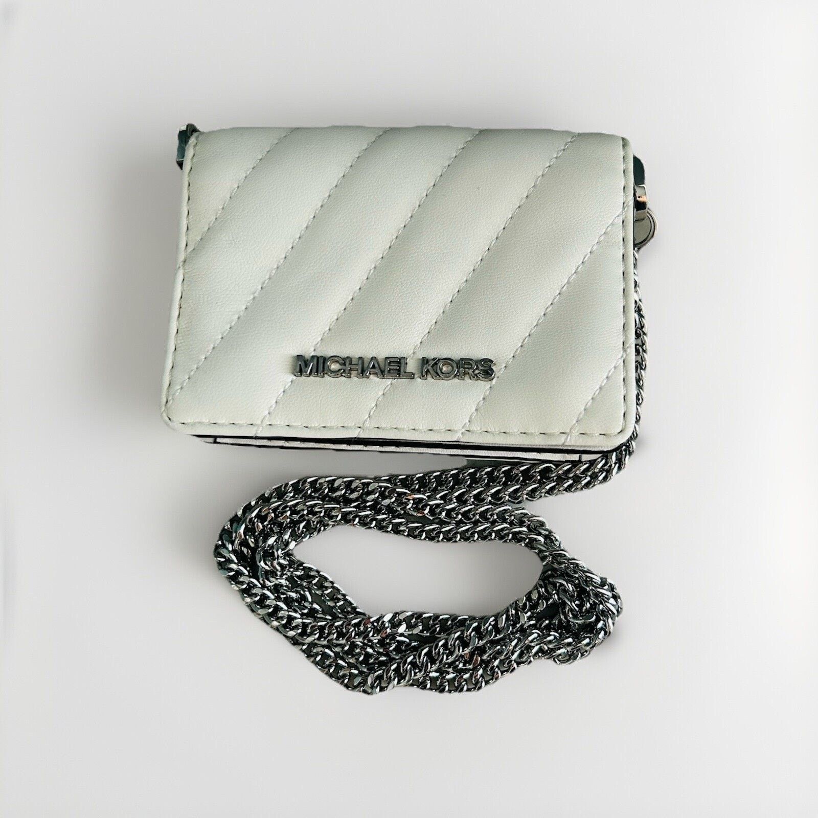 Michael Kors New Michael Kors Mini Purse White Leather Quilted Crossbody Size ONE SIZE - 7 Thumbnail