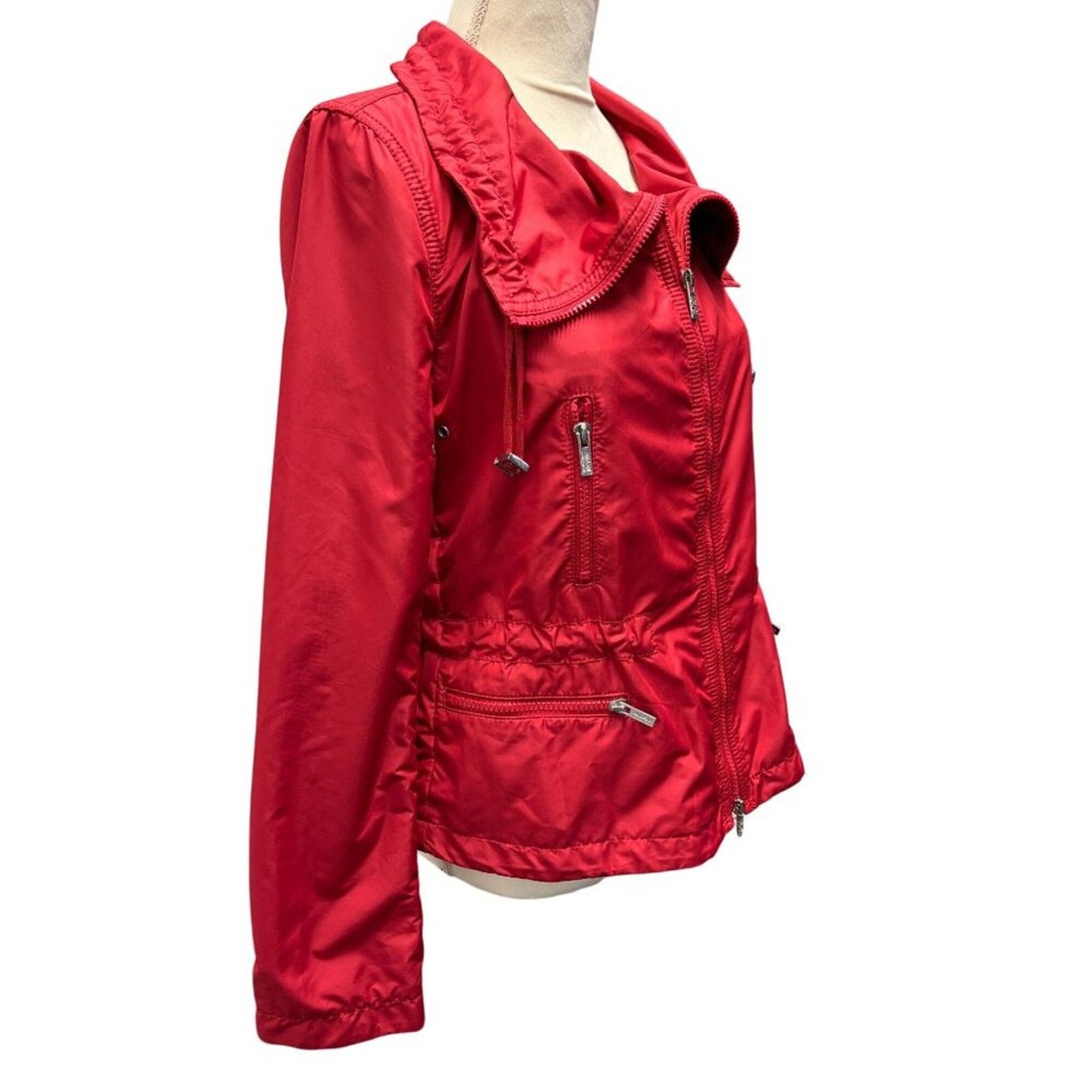 Armani Collezioni Women's Armani Collezioni Red Nylon Zip-Up Jacket Size 6 Size M / US 6-8 / IT 42-44 - 5 Thumbnail