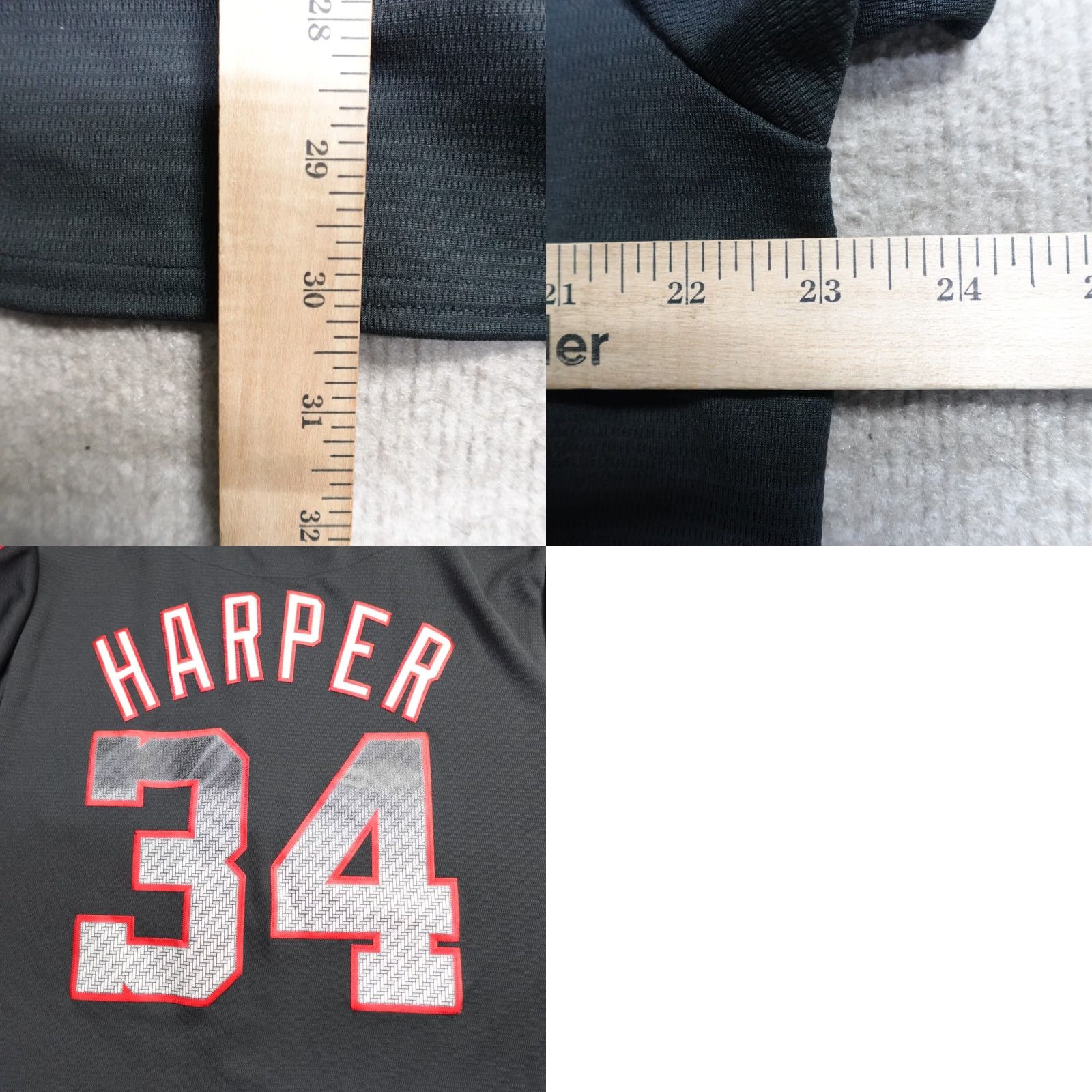 Vintage Majestic Bryce Harper Jersey Baseball Washington Nationals Black L Short Sleeve V-Neck Button Up Casual Mens Size US L / EU 52-54 / 3 - 8 Thumbnail
