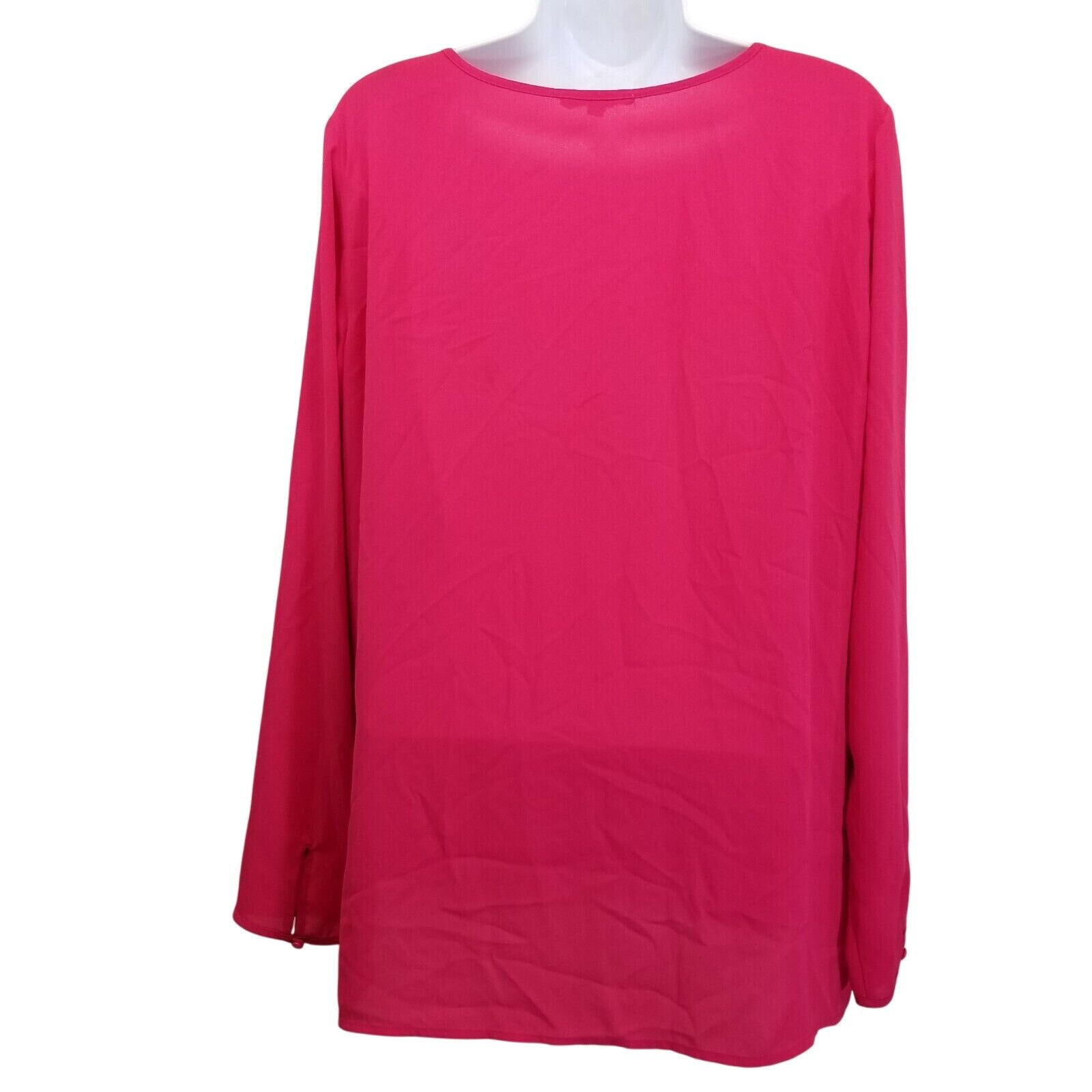 Anthropologie Pleione M Shirt Top Blouse Hot Pink Hi Low Lightweight Anthr Size M / US 6-8 / IT 42-44 - 2 Thumbnail