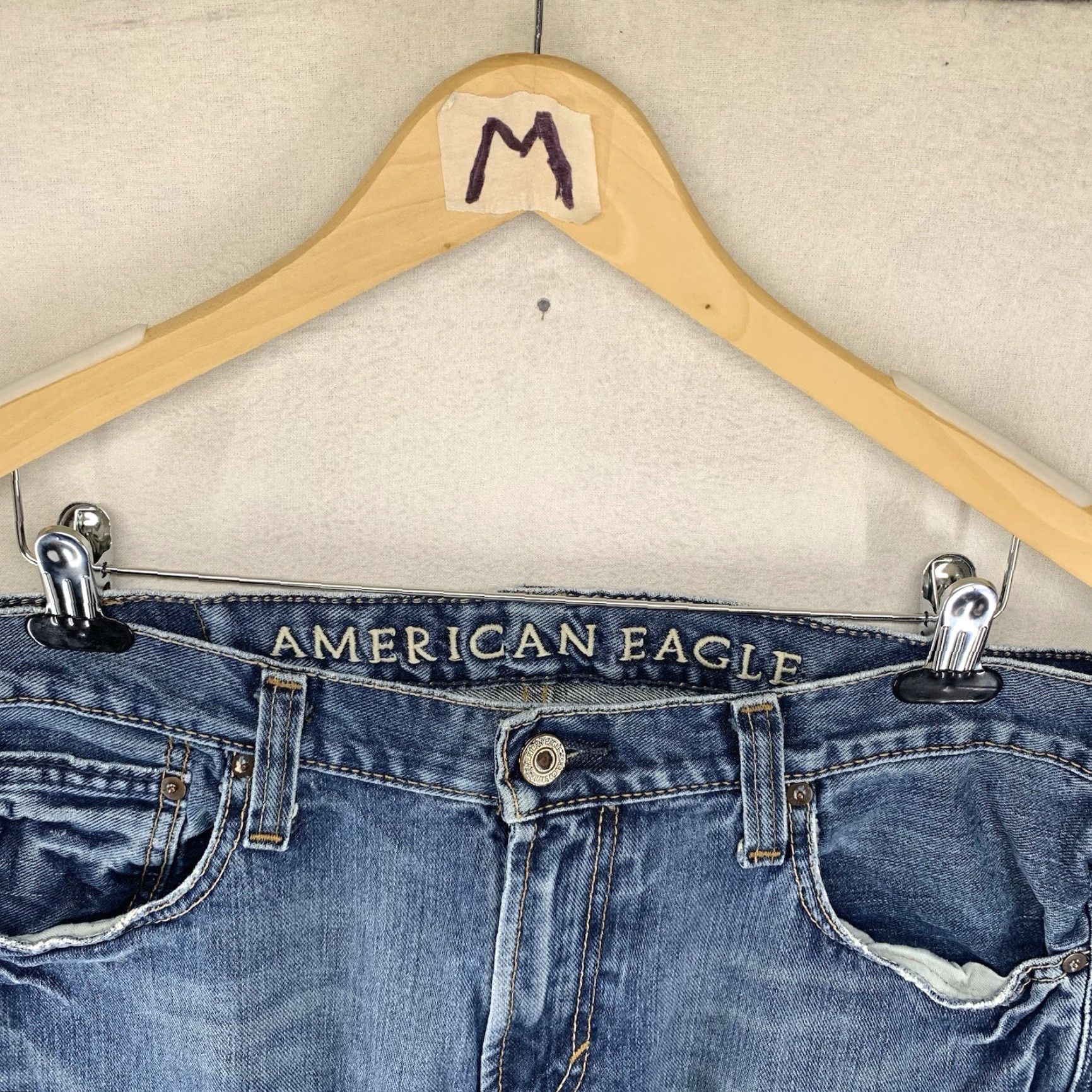 American Eagle Outfitters American Eagle Jeans Mens 34x34 36x34 Slim Medium Wash Distressed Soft Tag Size US 34 / EU 50 - 6 Thumbnail