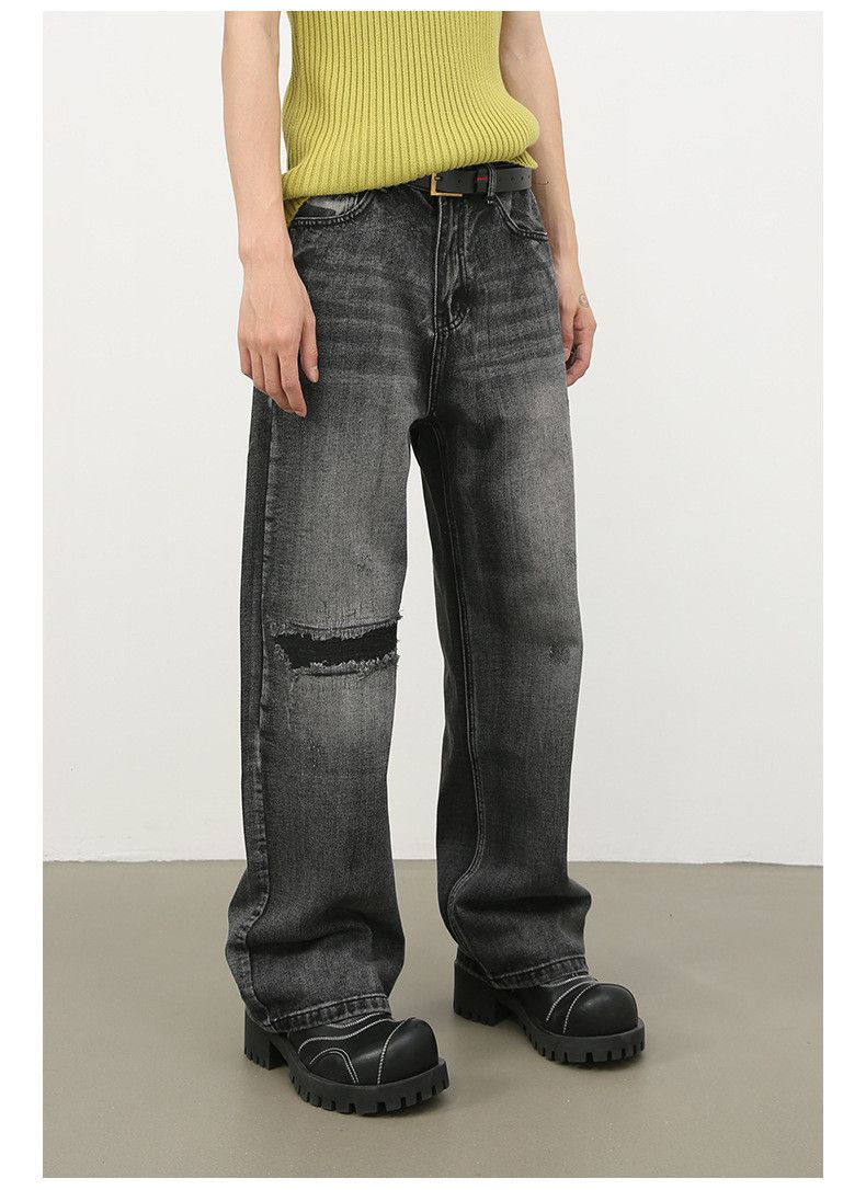 Japanese Brand × Jean Men's American washed vintage ripped jeans casual loose Size US 32 / EU 48 - 3 Thumbnail