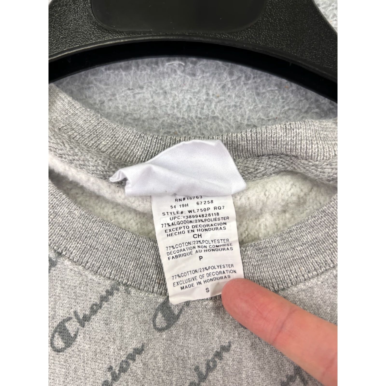 Champion VINTAGE Champion Sweater Women Small Gray Spellout AOP Cotton Reverse Weave Cotton Crop Size S / US 4 / IT 40 - 7 Thumbnail