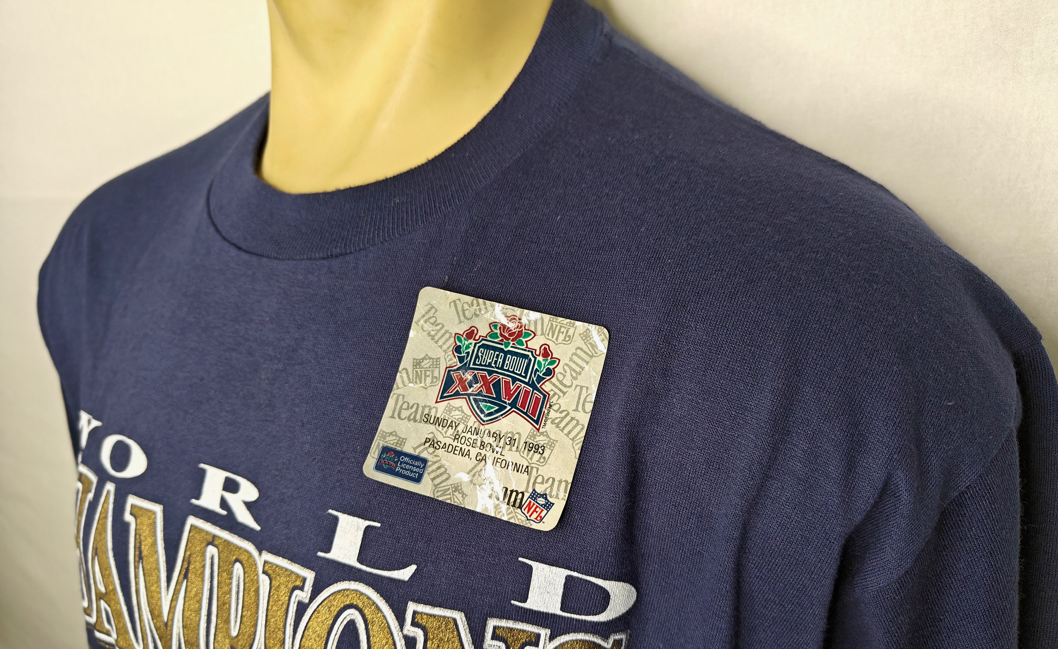 Jerzees NWT Vtg 1992 Dallas Cowboys Super Bowl Champs NFL t-shirt Size US XL / EU 56 / 4 - 3 Thumbnail