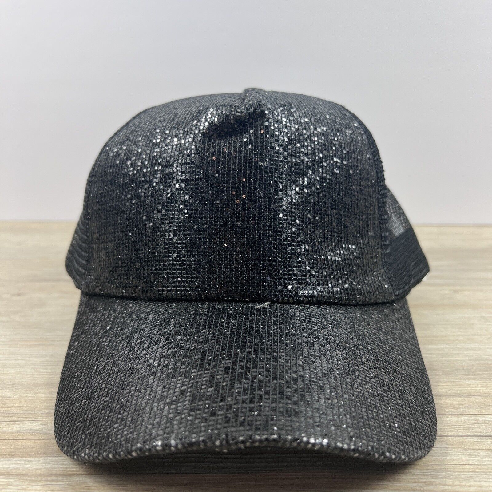 Other Black Glitter Hat Snapback Hat Black Adjustable Hat Adult Fi Size ONE SIZE - 5 Thumbnail