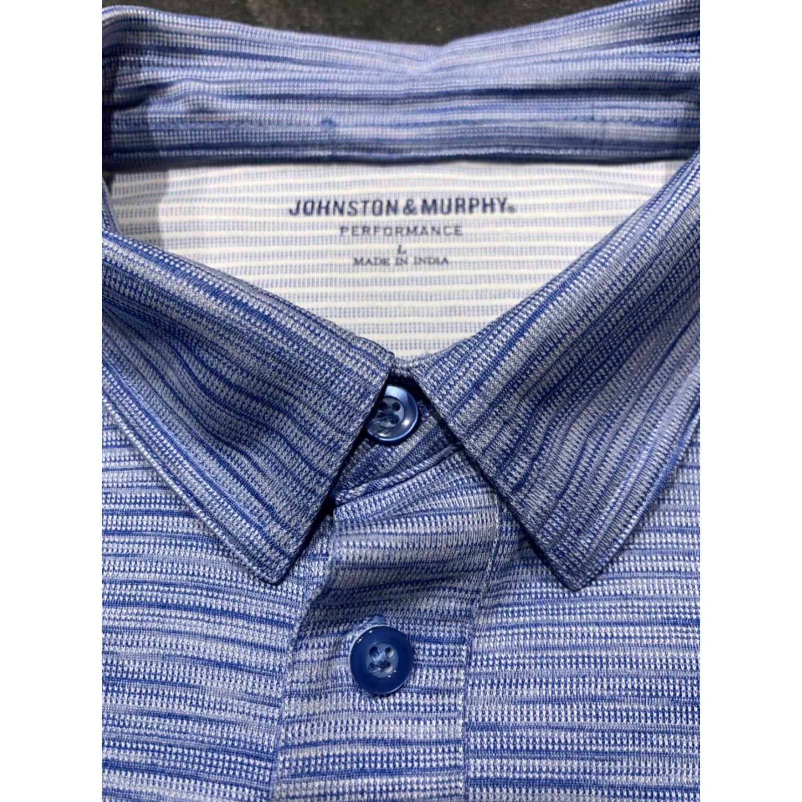 Johnston & Murphy Johnston & Murphy Mens Polo Shirt Large Blue Performance Golf Stretch Activewear Casual Sports Size US L / EU 52-54 / 3 - 4 Thumbnail