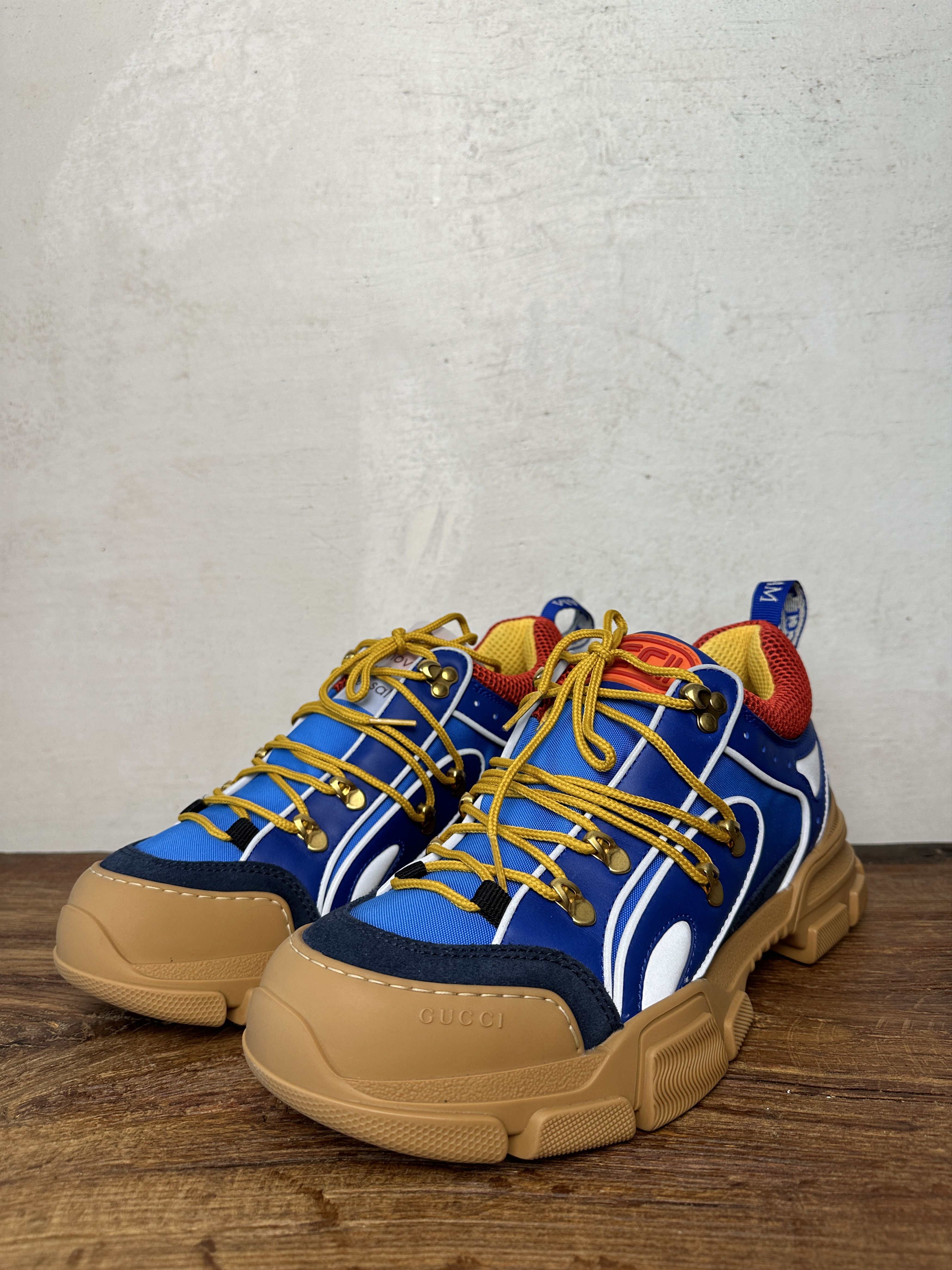 Gucci Gucci Flashtrek “Sega Blue Suede” Low Sneakers Size US 10 / EU 43 - 1 Thumbnail