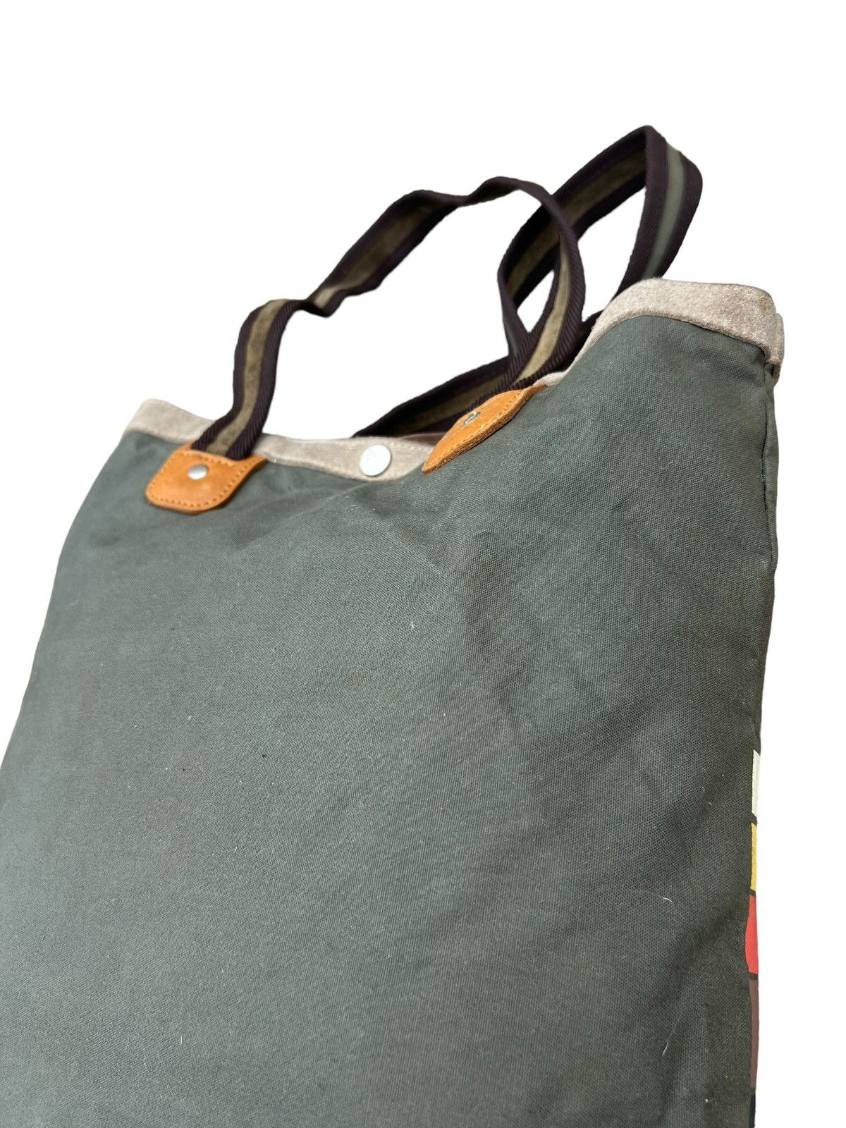 MasterPiece VTG Masterpiece Japan Fade Stains Canvas Leather Tote Bag Size ONE SIZE - 12 Thumbnail