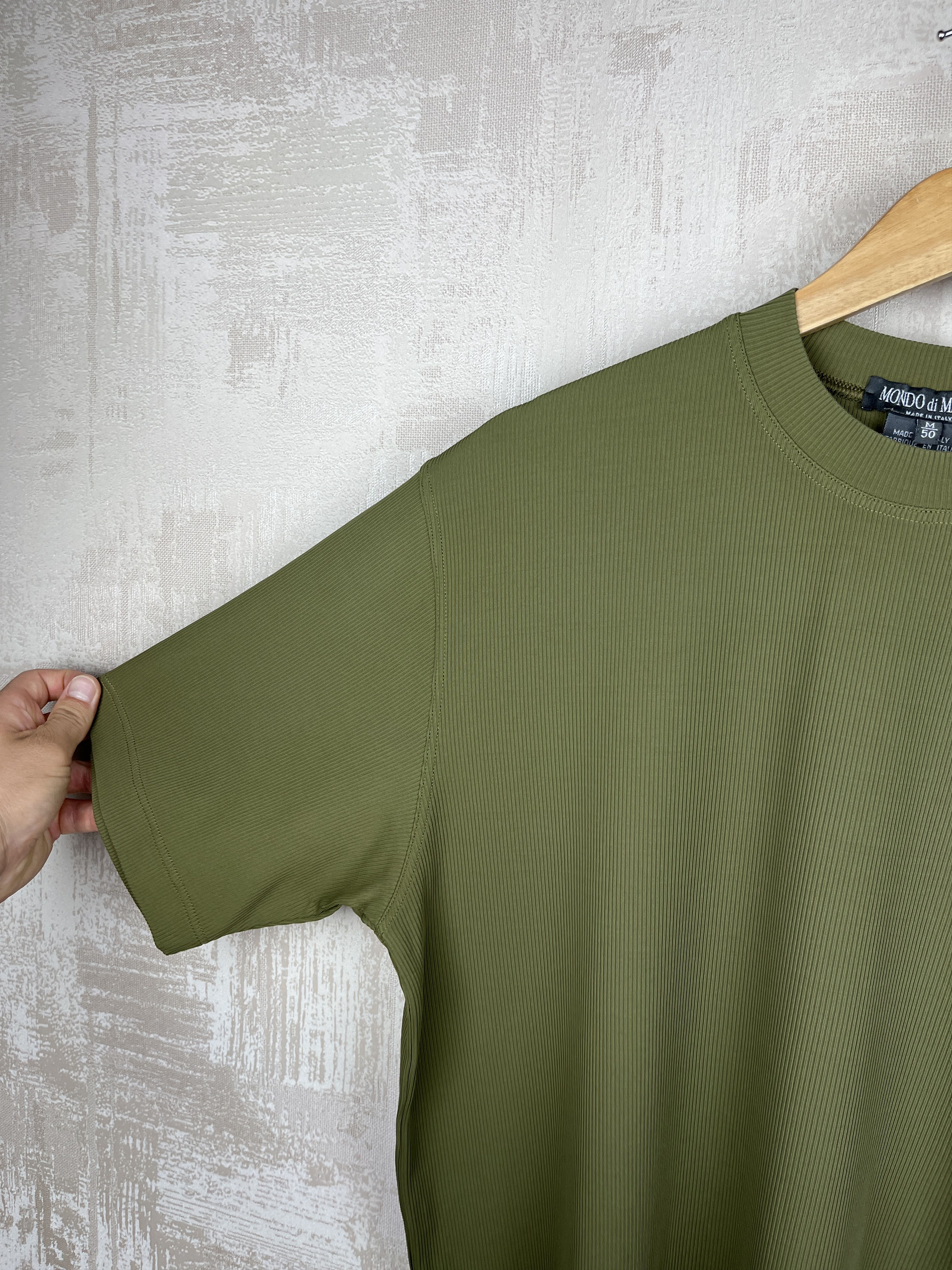 Vintage Mando di Marco Ribbed Viscose T-shirt Size 50 fits to M-L Size US M / EU 48-50 / 2 - 6 Thumbnail