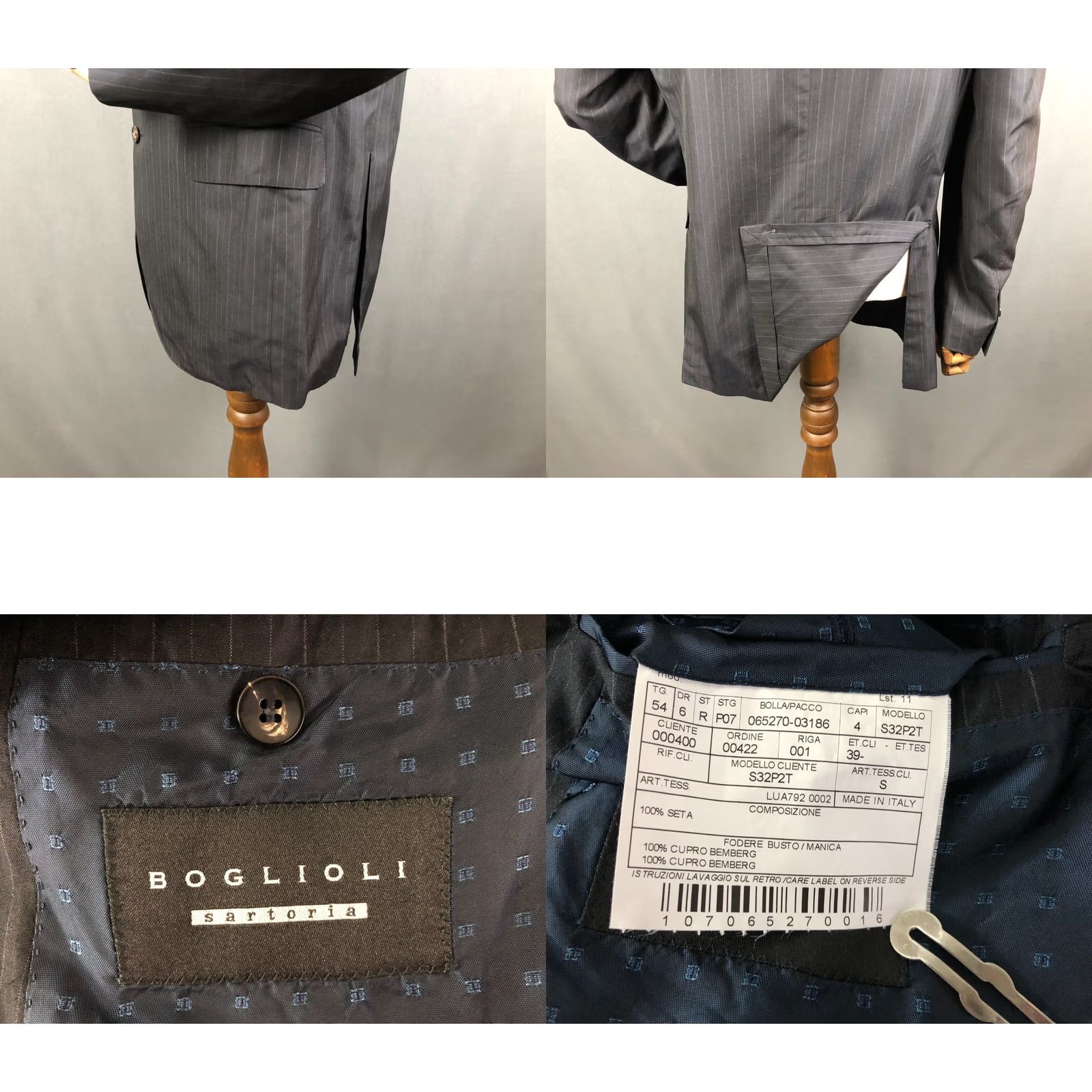 Boglioli Boglioli Blazer Silk Men 54 Black Striped Shirt? Size 54R - 8 Thumbnail