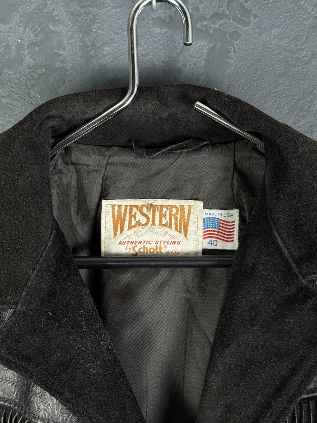 Schott Rare Schott NYC Western Vintage Genuine Suede Leather Jacket Size US L / EU 52-54 / 3 - 11 Thumbnail