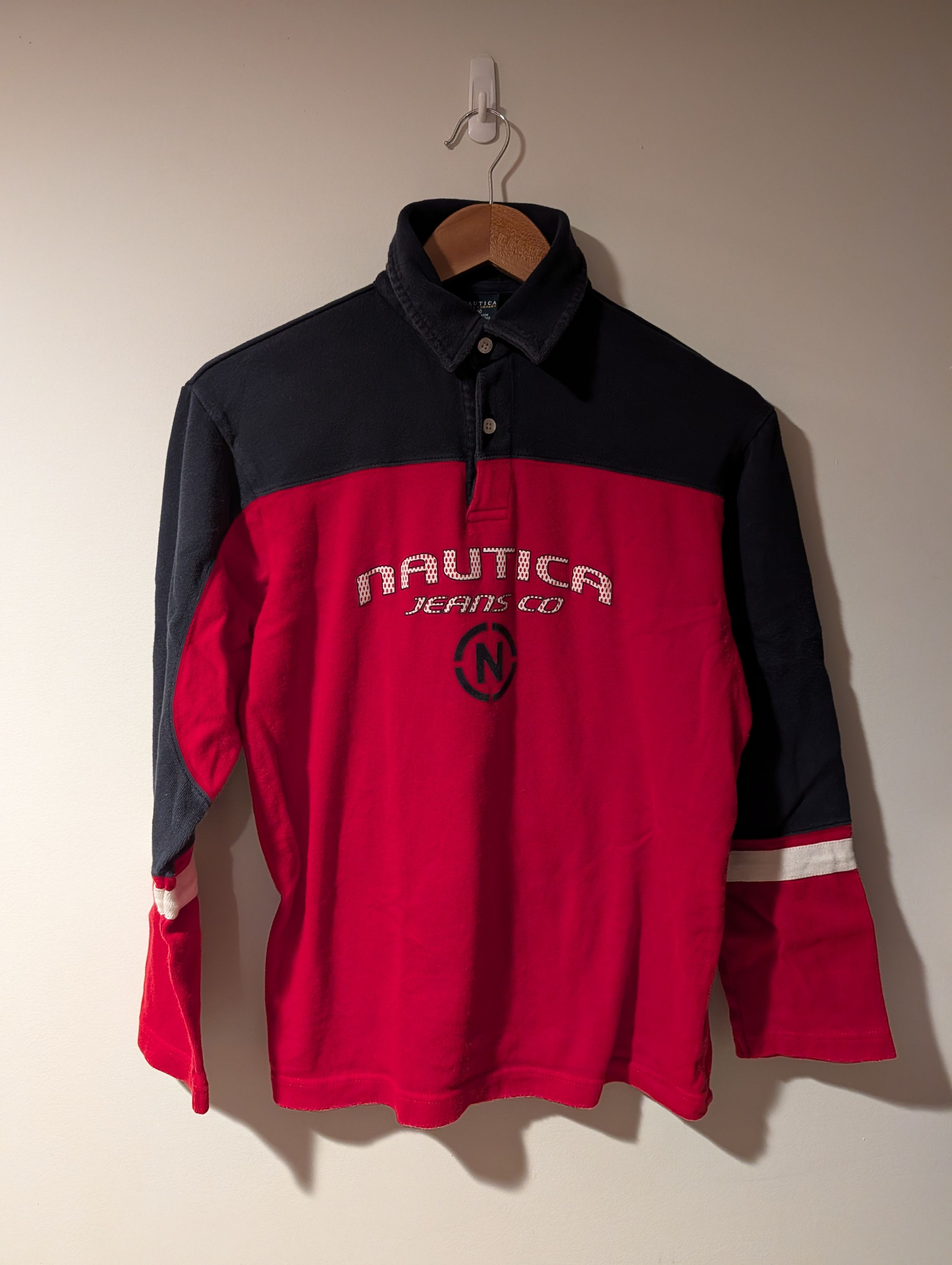Nautica Vintage Y2K Nautica Jeans Kids Large Polo Long-Sleeve Size US L / EU 52-54 / 3 - 1 Thumbnail