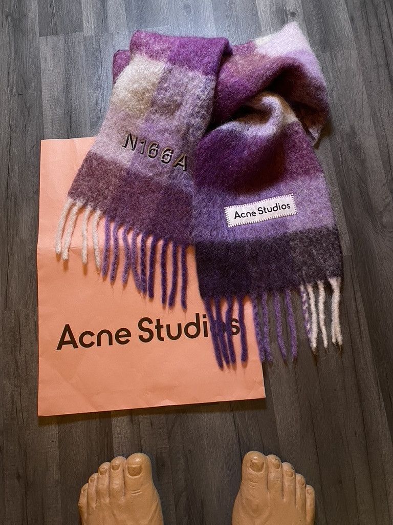 Acne Studios SS2025 Acne Studios Custom Mohair Checked Fringed Scarf Size ONE SIZE - 8 Thumbnail