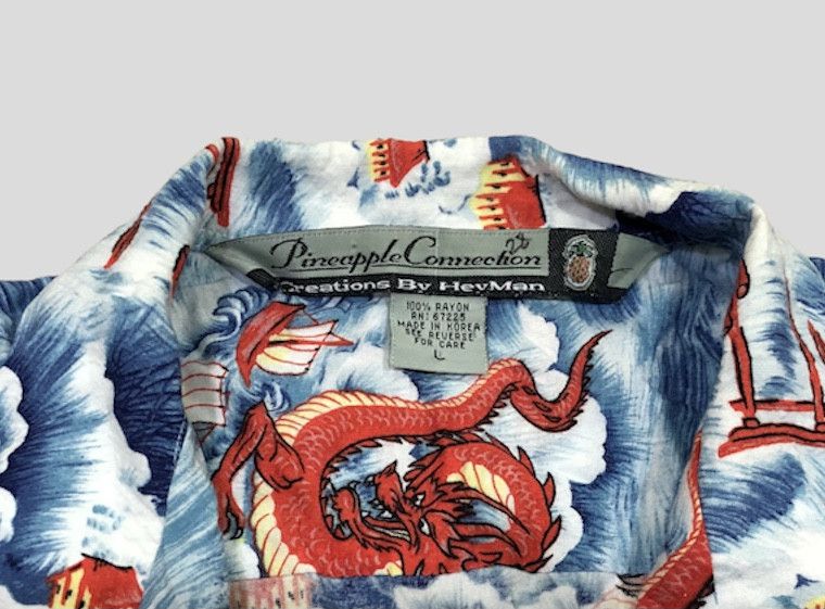 Pineapple Connection Pineapple Connection Selvedge Hawaiian Shirt Motif Dragons Size US L / EU 52-54 / 3 - 6 Thumbnail