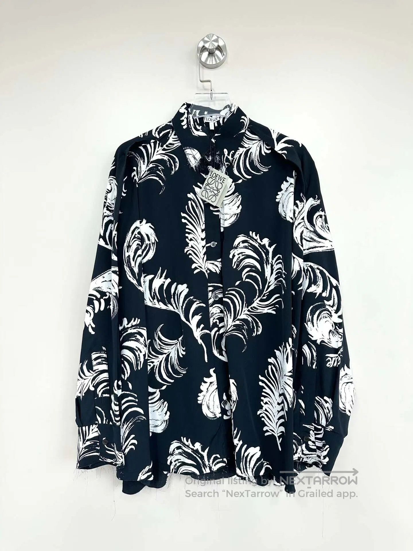 Loewe Loewe Black floral print silk long-sleeve shirt| Size XS / US 0-2 / IT 36-38 - 1 Thumbnail